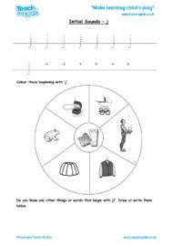 Worksheets for kids - initial sounds-j